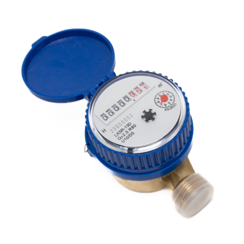 DN20 Dry single jet copper body blue-cap water meter